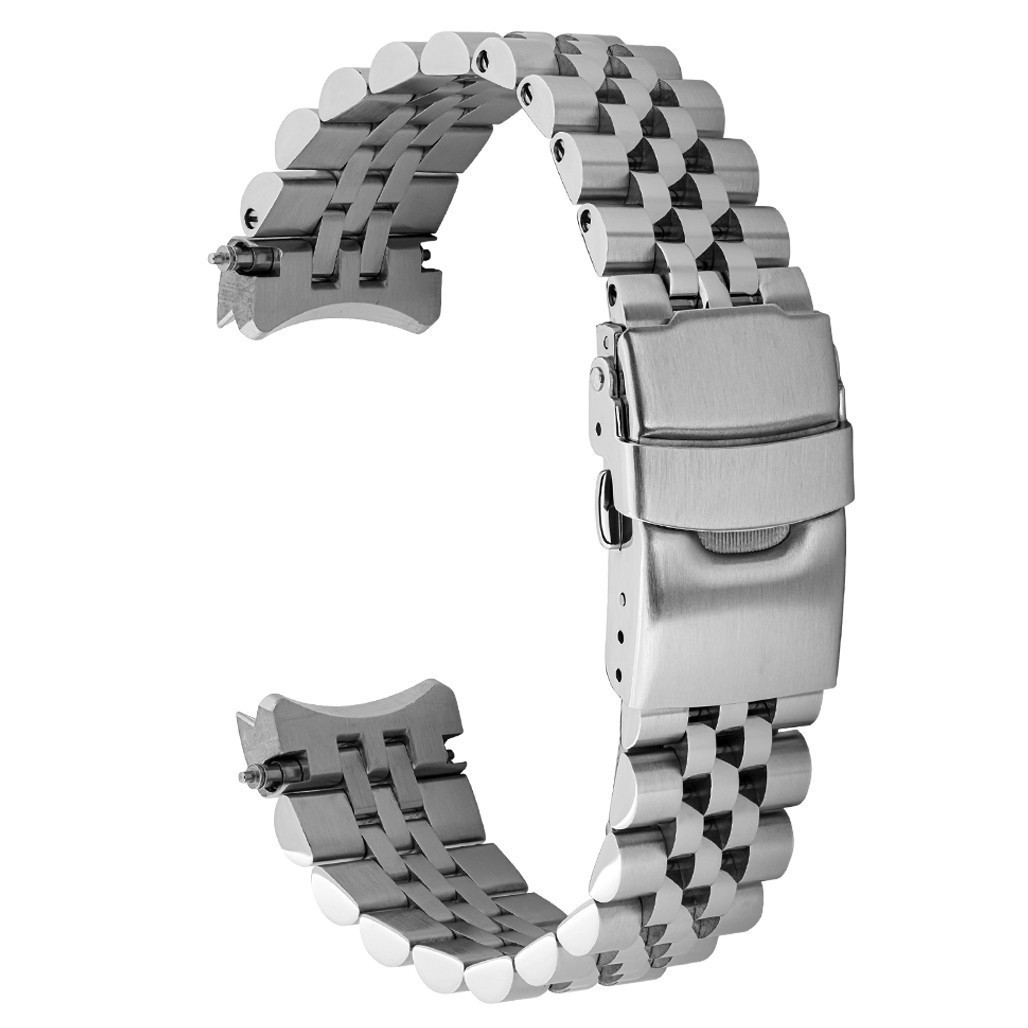 18mm 20mm Stainless Steel Brushed Watch Band – Fits Seiko SQ100 Vintage & More