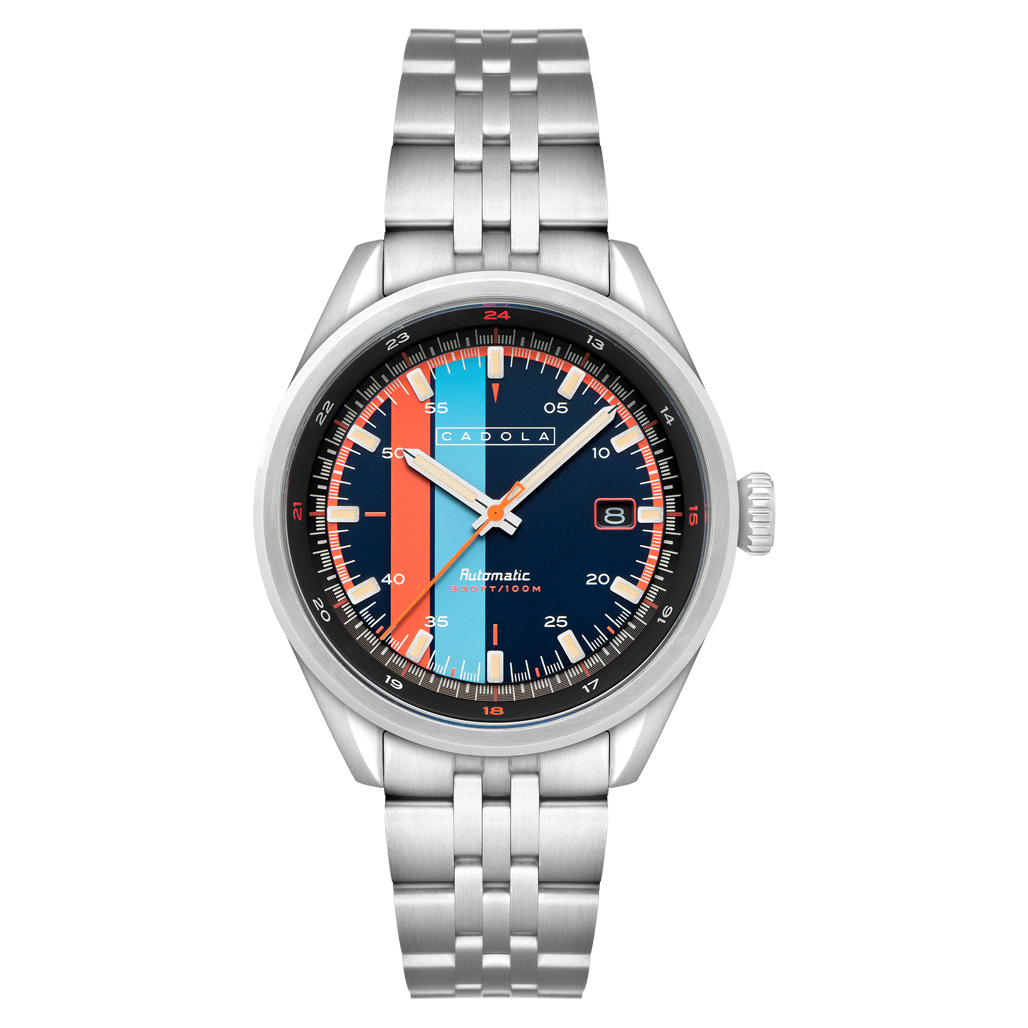 Cadola Pista Automatic Watch with Blue Striped Dial #CD-1031-44 Cadola Pista Automatic Watch with Blue Striped Dial #CD-1031-44