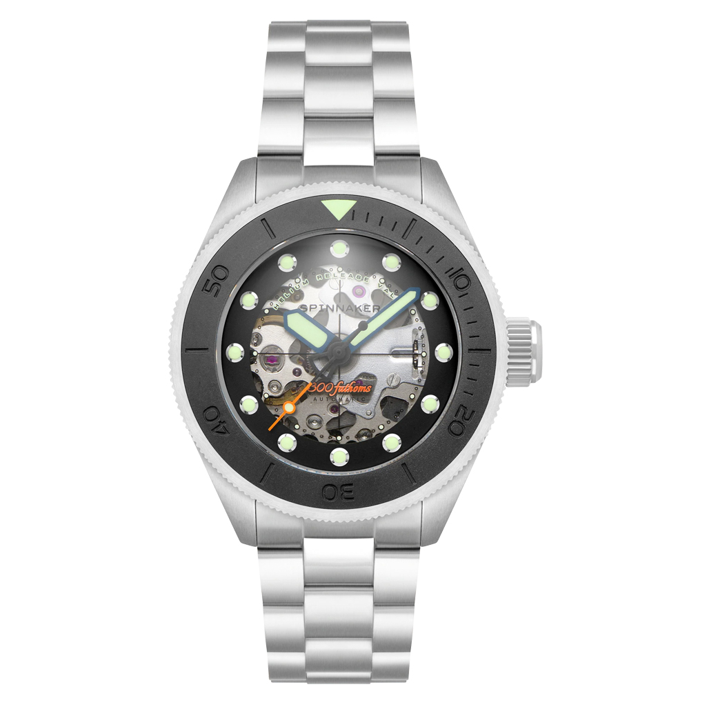 Spinnaker Piccard Skeleton Automatic Dive with Dust Black Dial #SP