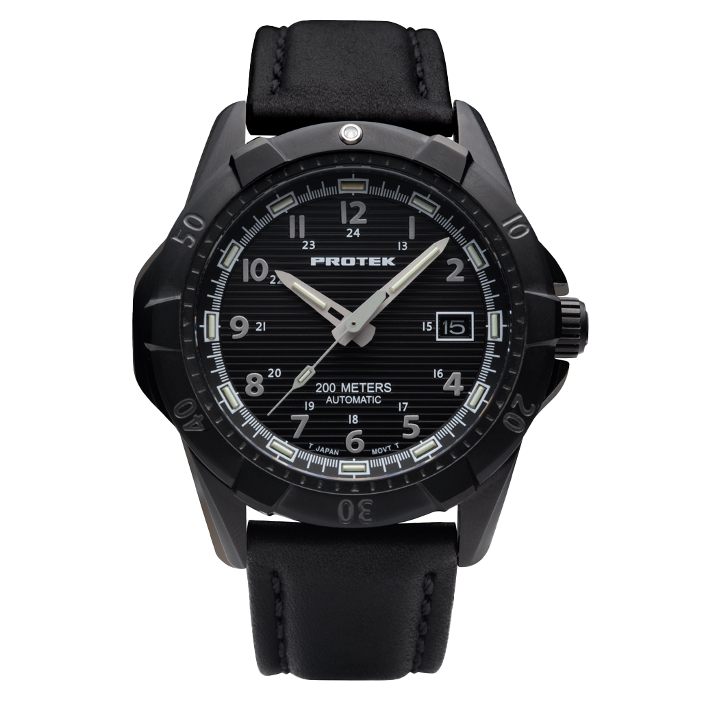 Protek Automatic Tritium Dive Watch with Black Dial #PT2202