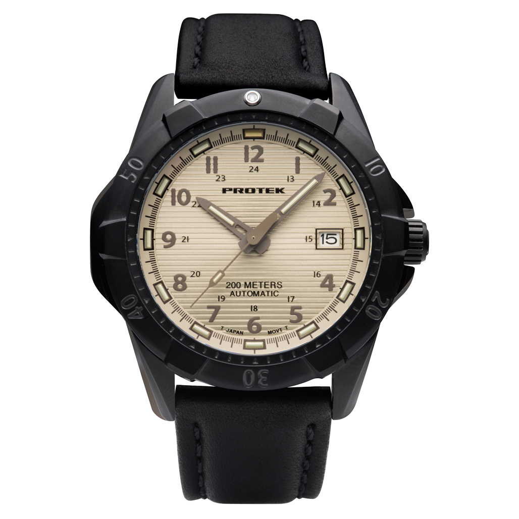 Protek Automatic Tritium Dive Watch with Beige Dial #PT2217