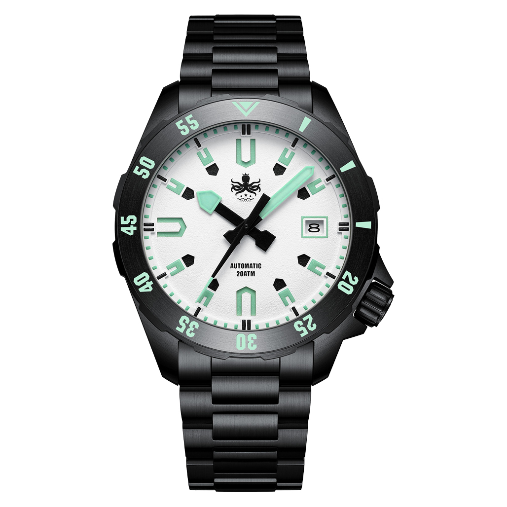 PHOIBOS APOLLO DLC 200M Automatic Diver With Matte White Dial #PY056EX