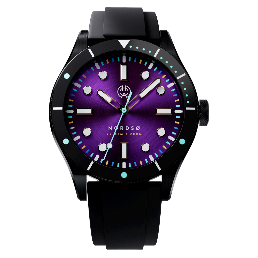 Henry Archer Nordso DLC Automatic Watch with Neon Purple Dial #HAC