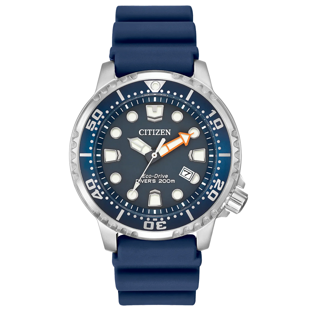 Citizen Eco-Drive Promaster Dive Watch with Blue Dial and Rubber