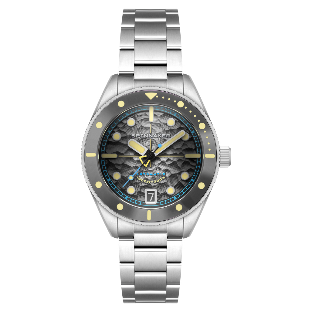 Spinnaker Challenger Automatic 300 Meter Mist Grey Dive Watch #SP