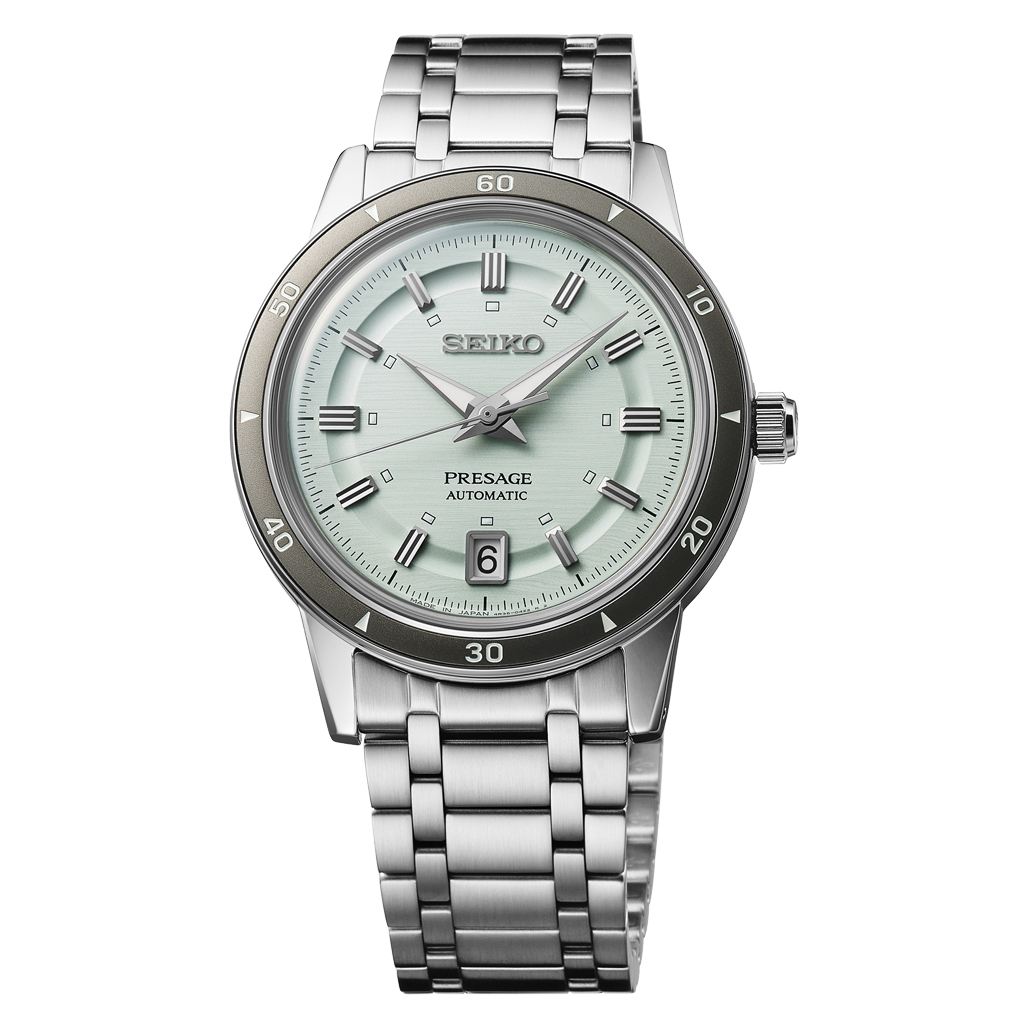 SEIKO セイコーインスツル Seiko Presage 60s Style Automatic with Light Green Dial #SRPL71