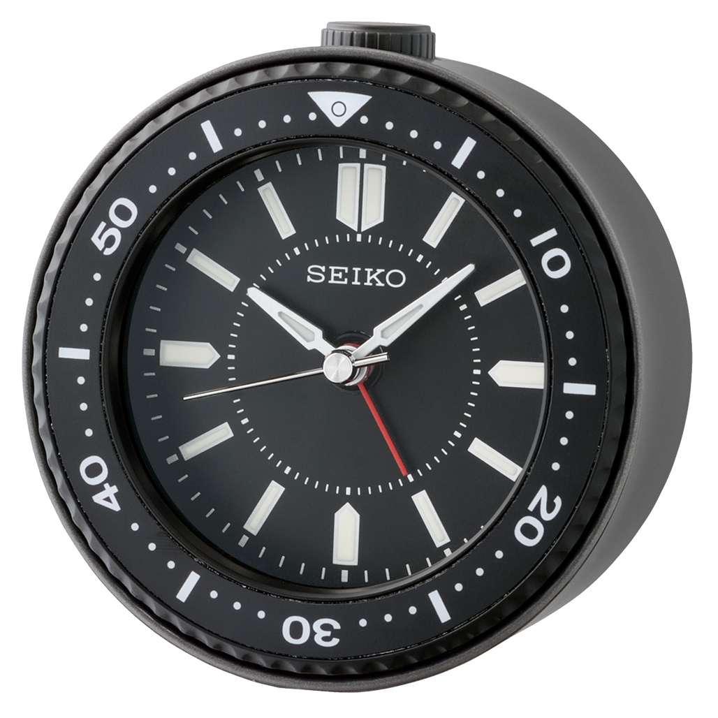 Seiko Mai Desktop Alarm Clock in Black #QHE184KLH