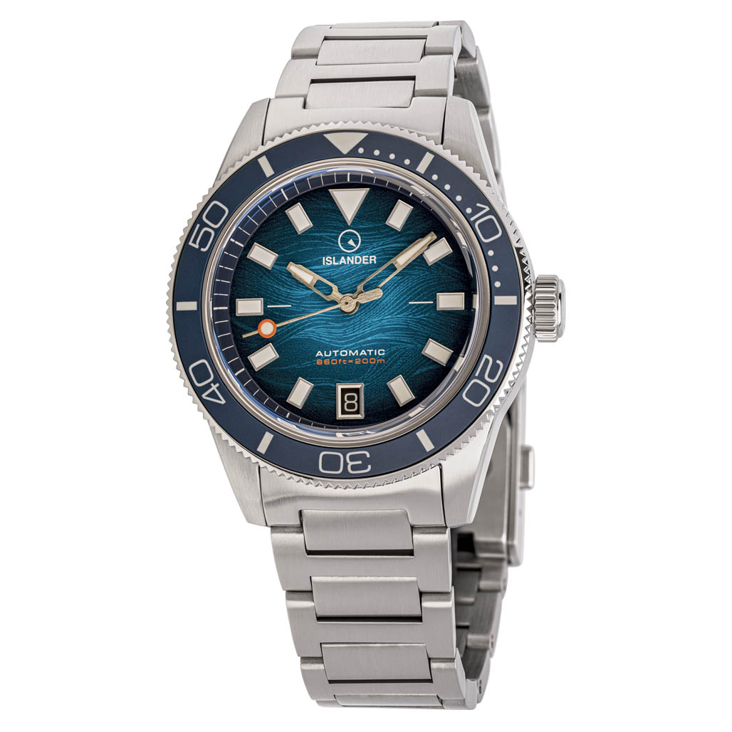 Islander Bayport Automatic Dive Watch with Blue Wave Dial #ISL-311
