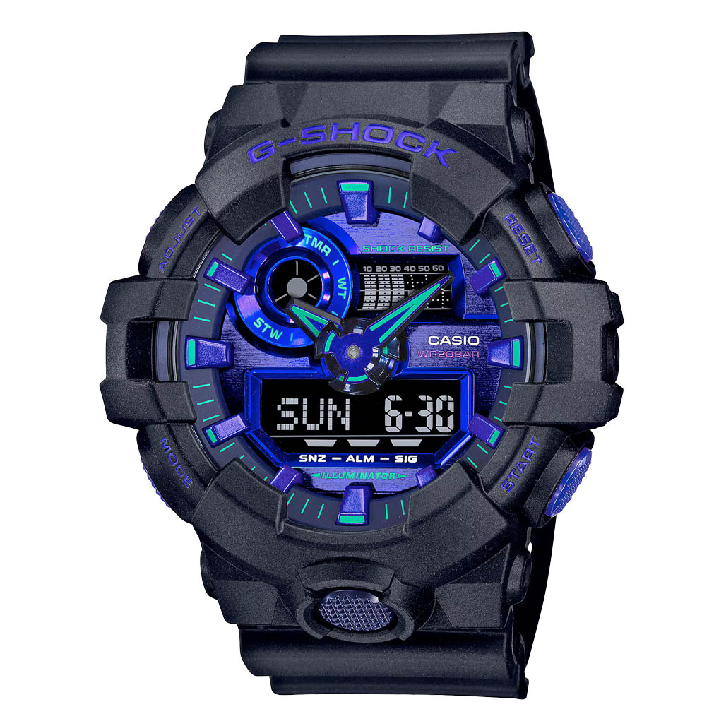 Casio G-Shock GA-700 Series in Black and Purple #GA700VB-1A