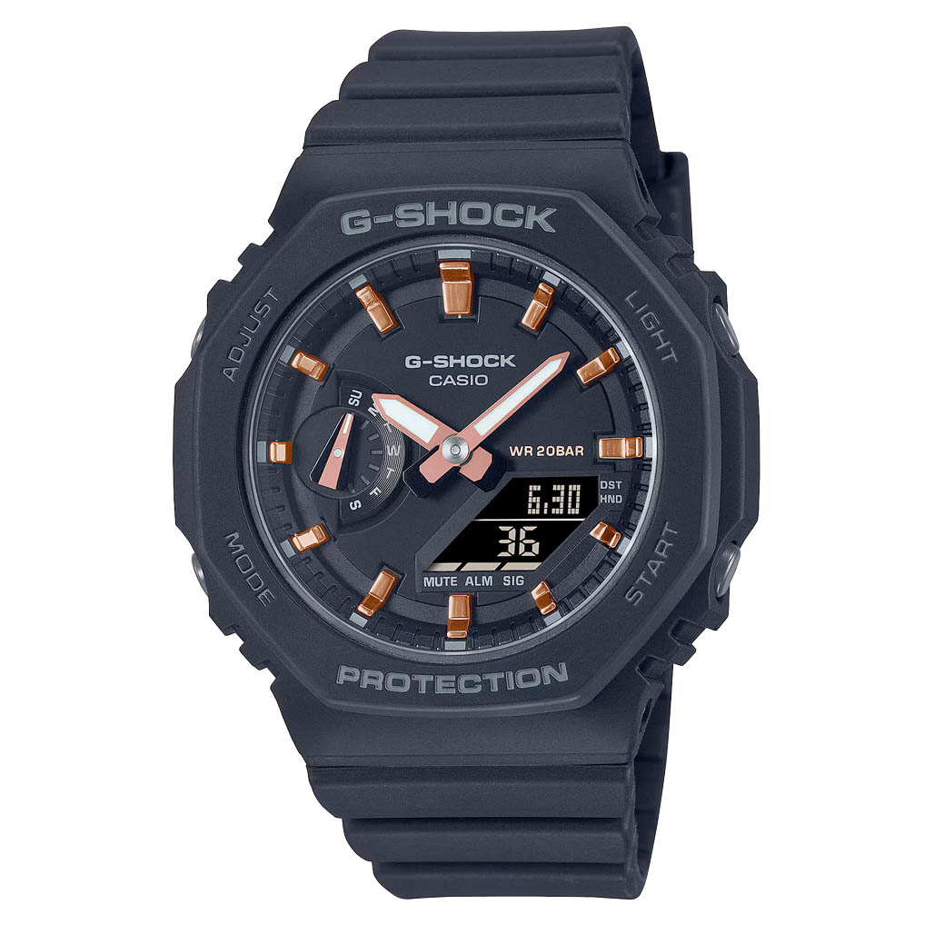 Casio G-Shock Women in Black and Rose Gold #GMAS2100-1A