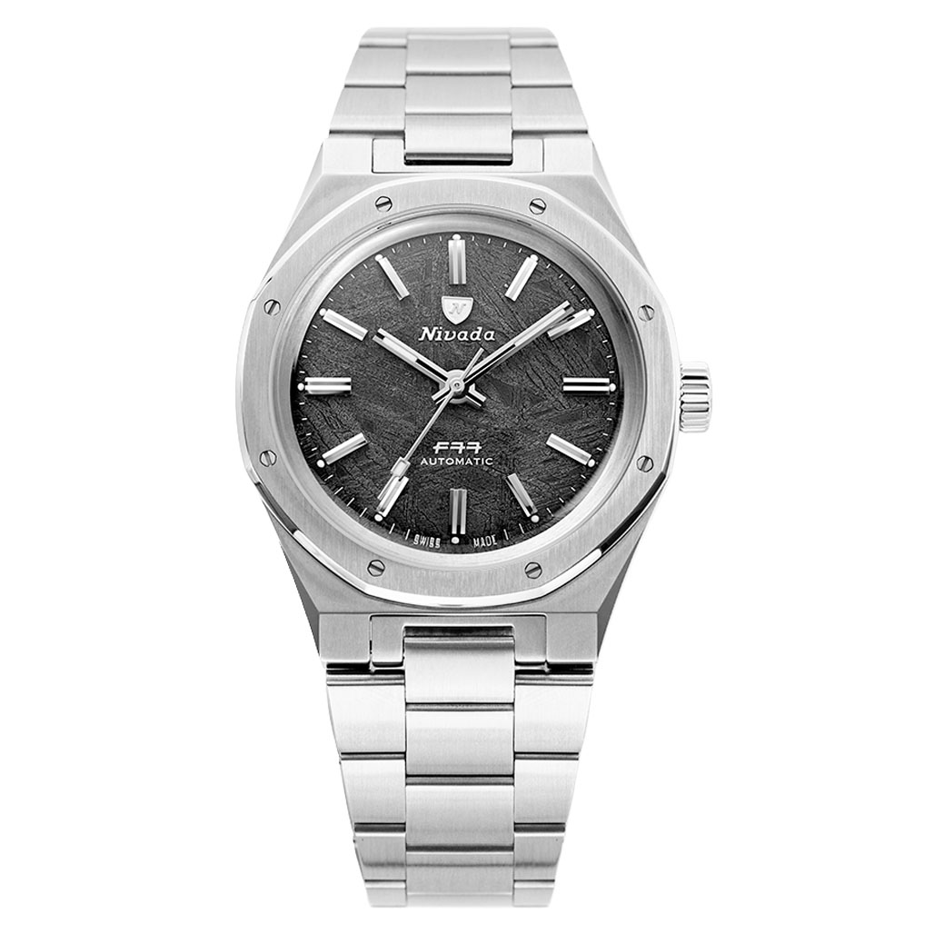Nivada Grenchen 37mm F77 Watch with Meterorite Dial #68016A77