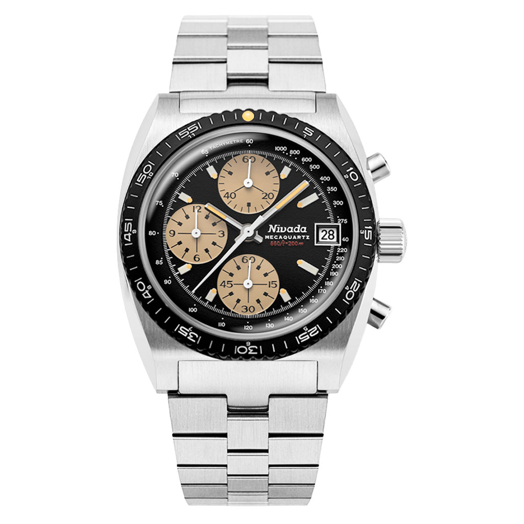 Nivada Grenchen Chronosport Mecaquartz Watch with Black Dial #77001Q45