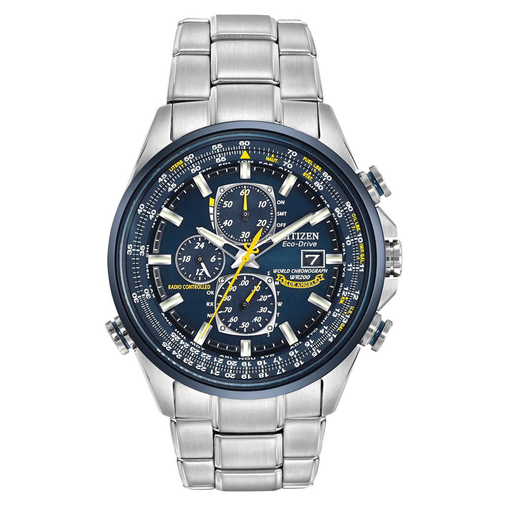 ソーラー腕時計/BLUE ANGELS/アナログB877-R009231 Citizen Blue Angels Eco-Drive World Chronograph A-T Watch #AT8020-54L