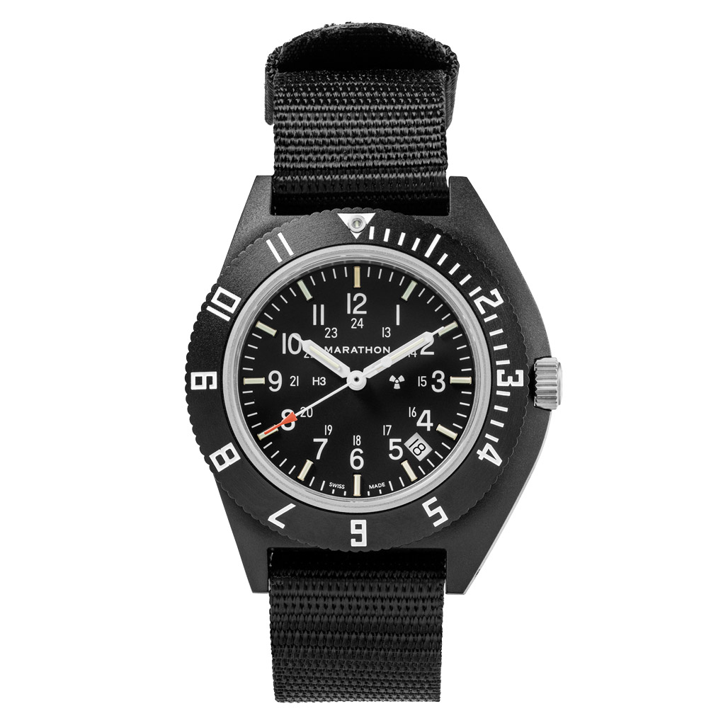 MARATHON アナログクォーツ腕時計 ブラック Marathon 41mm Cerashell Quartz Pilot's Navigator Watch (CSNAV-D