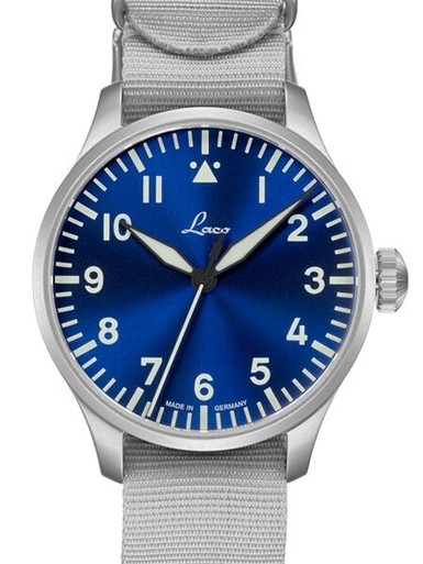 Laco 39mm Augsburg Blaue Stunde Automatic Pilot Watch with Sapphire Crystal  #862102