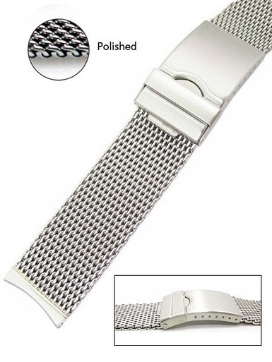 Meravel Bow Mesh Strap　（NAVY) J.VANDER V.2 Shark Mesh Watch Band Thick & Heavy Milanese