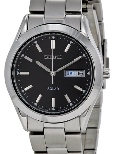 Seiko Solar Powered Watch with 36mm Case, Stainless Steel Bracelet #SNE039