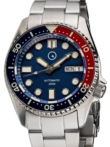 Islander 38mm Automatic Dive Watch with AR sapphire crystal, all