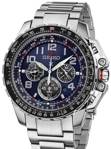 Seiko Prospex Solar Powered Quartz Flight Chronograph Watch with 24-Hour  Sub-Dial #SSC275