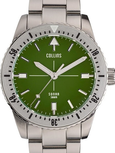Collins SONAR Swiss Automatic, 300 Meter Dive Watch with Sapphire