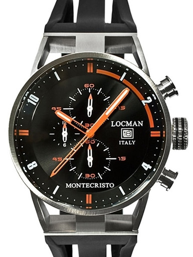 Locman Montecristo 100 Meter Chronograph Watch 44mm case #510BKORBK