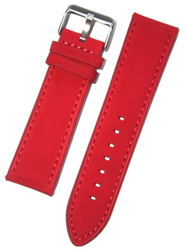 Panerai-Style Red Suede Leather Watch Strap #EBV-03850