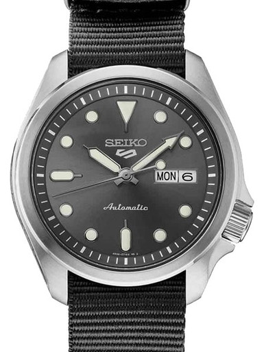 Seiko 5 Sports 24-Jewel Automatic Watch with Grey Dial and Band #SRPE61