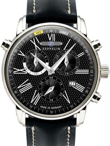 Graf Zeppelin Chronograph Watch with Alarm Funcition, Domed