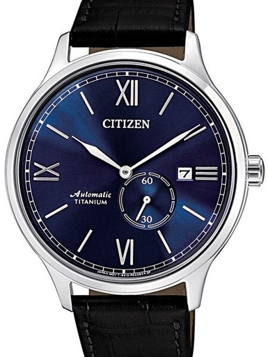 Citizen Automatic Titanium Watch with Sunburst Blue Dial #NJ0090-21L