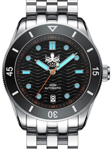 Phoibos 300 meter Wave Master Automatic Dive Watch with an Anti