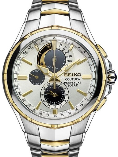 Seiko Chronograph, Alarm Watch with Perpetual Calendar and 40mm Stainless  Steel Case #SSC560