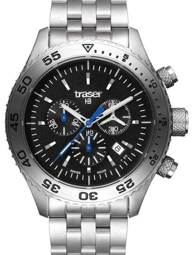 Traser Chronograph Watch with 46mm Stainless Steel Case #106833