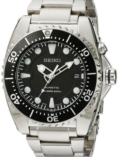 Seiko Prospex Kinetic Dive Watch with  case, luminous hands and  markers #SKA371