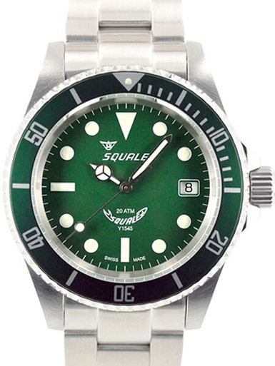 Squale 200 meter MINT Green Swiss Automatic Dive watch with Domed
