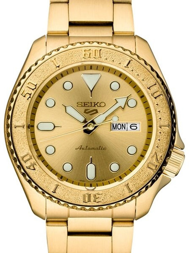Seiko 5 Sports Goldtone Automatic 24-Jewel Watch with