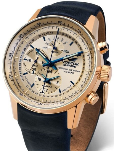 Vostok-Europe Gaz-Limo Quartz Chronograph with Alarm, Perpetual