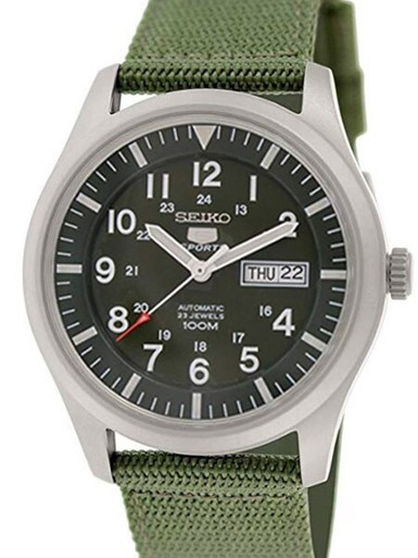 Seiko Military Dark Green Dial Automatic Watch with 42mm Case