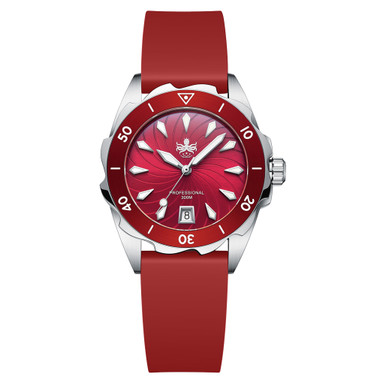 ディディモス　フローリスルビー　サイズ5 PHOIBOS Sea Nymph 300-Meter Swiss Quartz Dive Watch with Double
