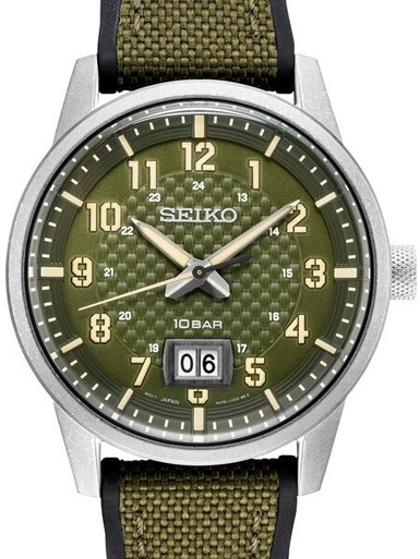 Seiko Quartz Sport Watch with 41mm Stainless Steel Case and a big