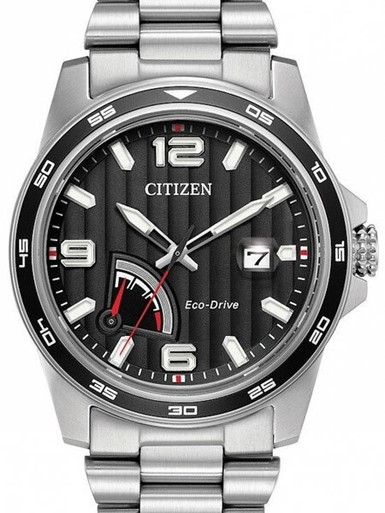Citizen Eco-Drive Black Dial Sport Watch with stainless steel