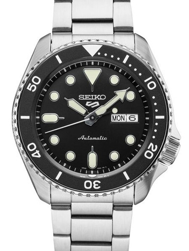 Seiko 5 Sports Automatic 24-Jewel Watch with Black Dial #SRPD55