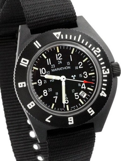 Marathon Swiss Quartz Navigator Pilot Watch with acrylic crystal