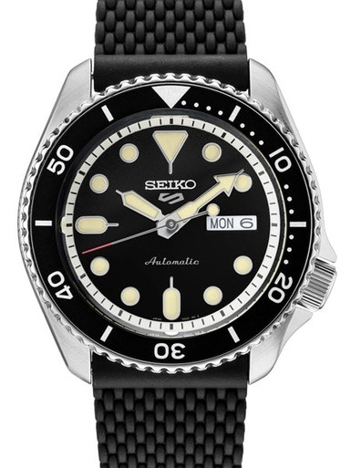 Seiko 5 Sports Automatic 24-Jewel Watch with Black Dial #SRPD95