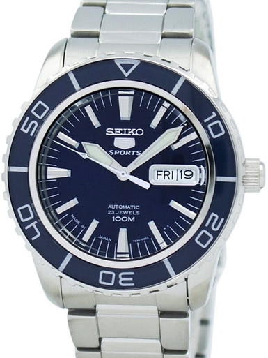 Seiko 41mm Sports 5, 23-Jewel Automatic Watch with Day and Date