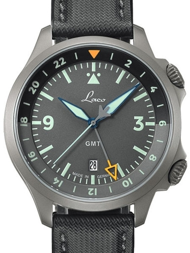Laco Frankfurt 862121 GMT Swiss Automatic Dual-Time Pilot Watch