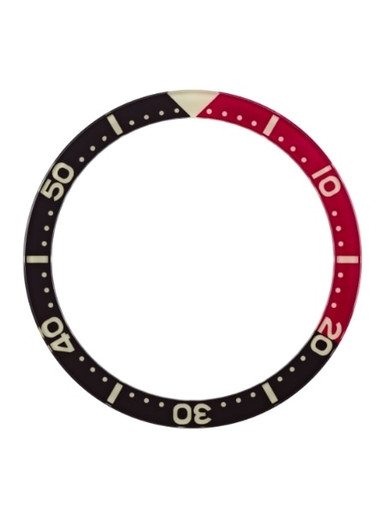 Black-Red Luminous Sapphire Bezel Insert for Seiko SKX007, SKX009, SKX011  watches #C22