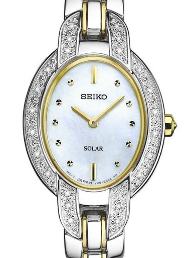 SEIKO SOLAR レディース時計 Seiko SUP325 Solar Powered Dress Watch with Mother of Pearl dial