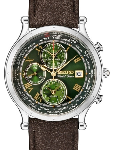 Seiko limited edition, world time alarm watch with 40mm Stainless Steel  Case #SPL057