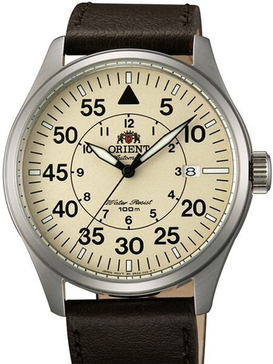 Orient 21-Jewel Automatic Aviator Flight Watch with Brown Leather