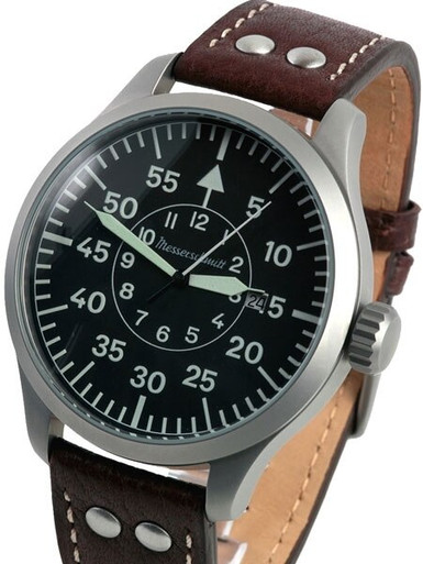 Messerschmitt Fliegeruhr Watch with Aviator Leather Strap #ME-47XL